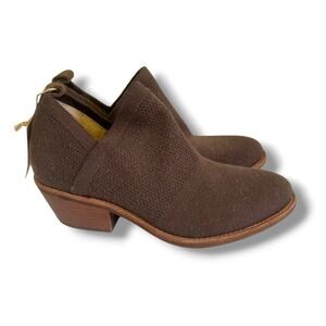 Sofft Arvada Knit Booties Women's 9M  $140 Comfort Pull-on Stack Heel Brown New!